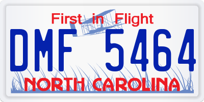 NC license plate DMF5464