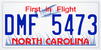 NC license plate DMF5473