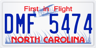 NC license plate DMF5474