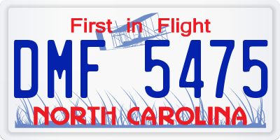 NC license plate DMF5475