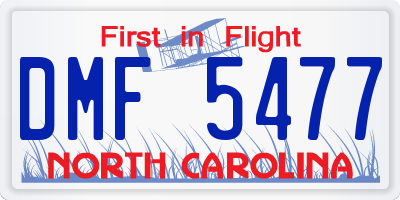 NC license plate DMF5477