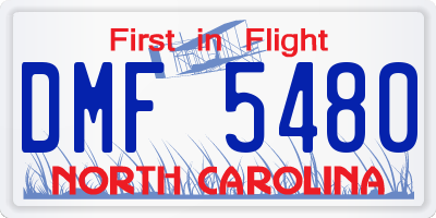 NC license plate DMF5480