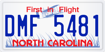 NC license plate DMF5481