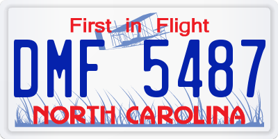 NC license plate DMF5487