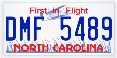 NC license plate DMF5489