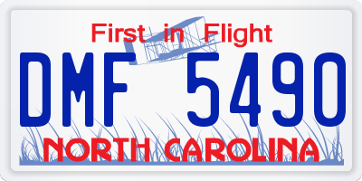 NC license plate DMF5490