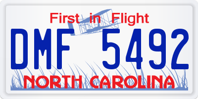 NC license plate DMF5492