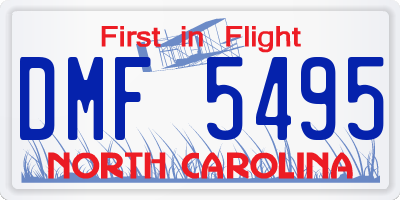 NC license plate DMF5495