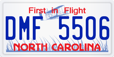 NC license plate DMF5506