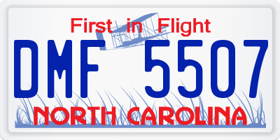 NC license plate DMF5507
