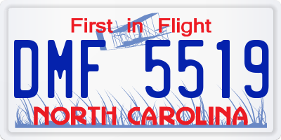 NC license plate DMF5519