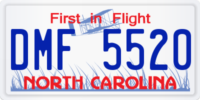 NC license plate DMF5520