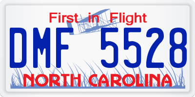 NC license plate DMF5528