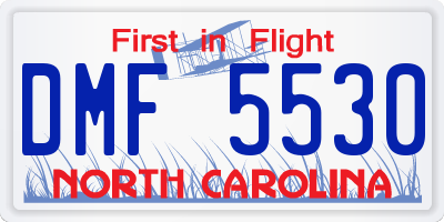 NC license plate DMF5530