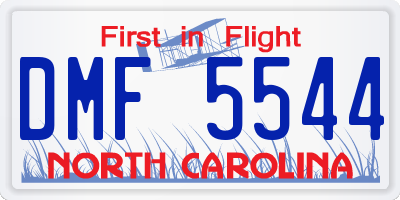 NC license plate DMF5544