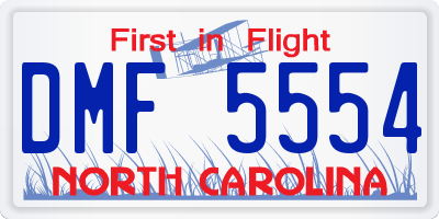 NC license plate DMF5554