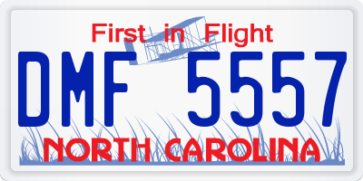NC license plate DMF5557