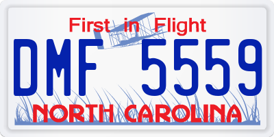 NC license plate DMF5559