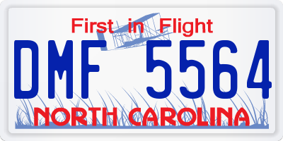 NC license plate DMF5564