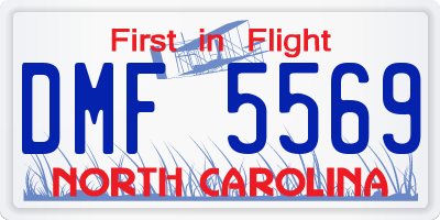 NC license plate DMF5569