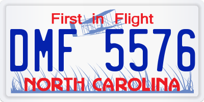 NC license plate DMF5576
