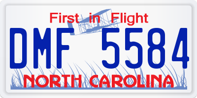 NC license plate DMF5584