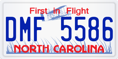 NC license plate DMF5586