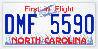 NC license plate DMF5590