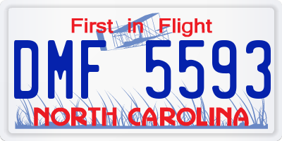 NC license plate DMF5593