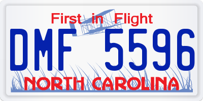NC license plate DMF5596