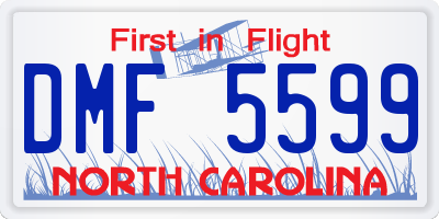 NC license plate DMF5599