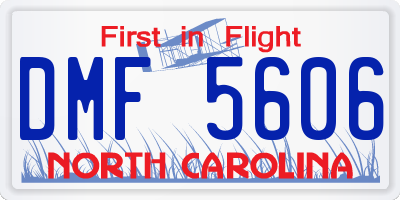 NC license plate DMF5606