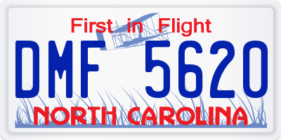 NC license plate DMF5620
