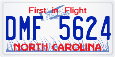 NC license plate DMF5624