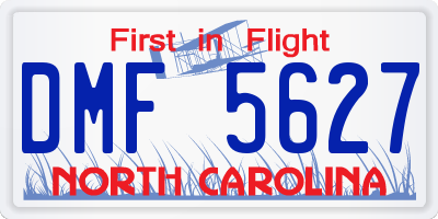 NC license plate DMF5627