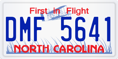 NC license plate DMF5641