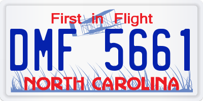 NC license plate DMF5661