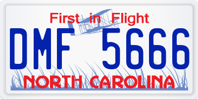 NC license plate DMF5666