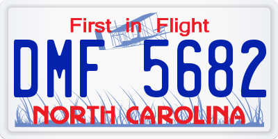 NC license plate DMF5682