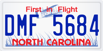 NC license plate DMF5684