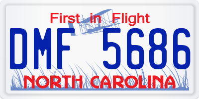 NC license plate DMF5686
