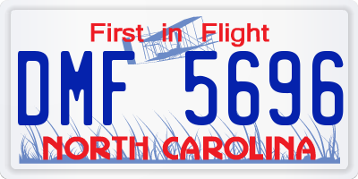 NC license plate DMF5696