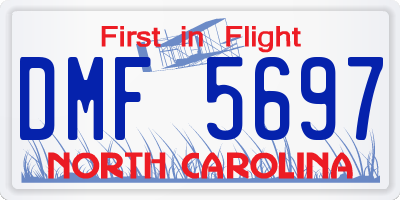 NC license plate DMF5697