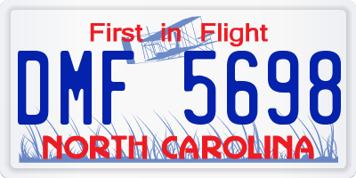 NC license plate DMF5698