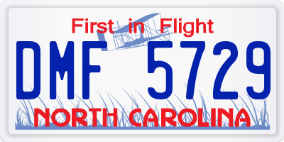 NC license plate DMF5729