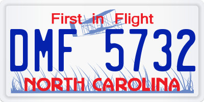 NC license plate DMF5732