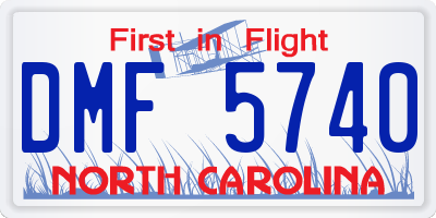 NC license plate DMF5740
