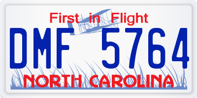 NC license plate DMF5764
