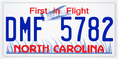 NC license plate DMF5782