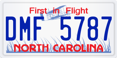 NC license plate DMF5787